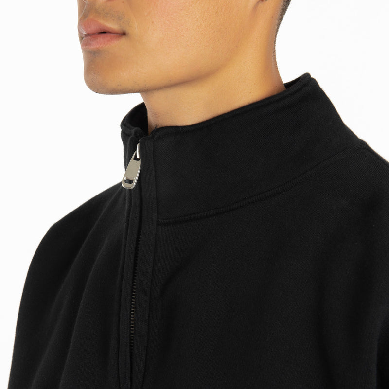 Quarter Zip Sweatshirt - Black - Destructive