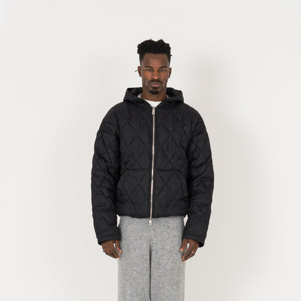 Quilted Zip Jacket - Black - Destructive