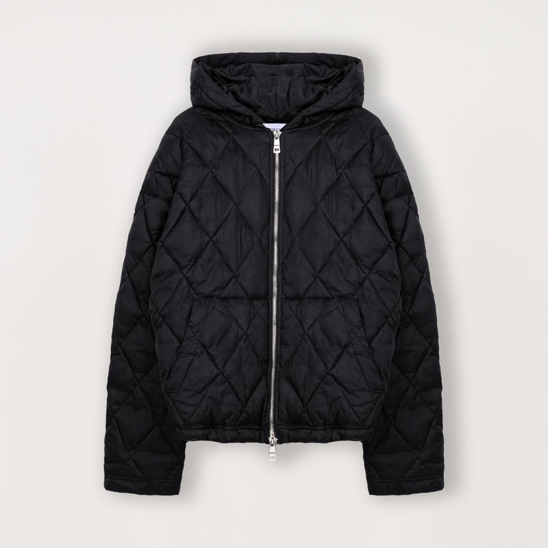 Quilted Zip Jacket - Black - Destructive