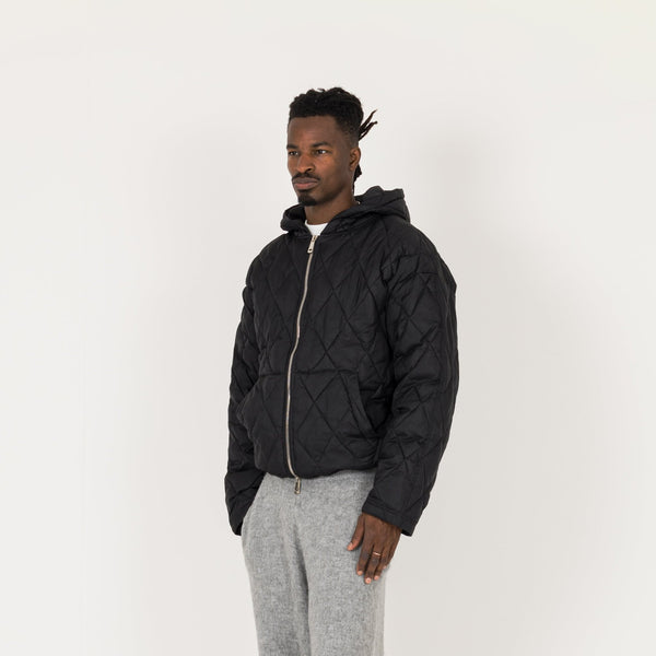 Quilted Zip Jacket - Black - Destructive