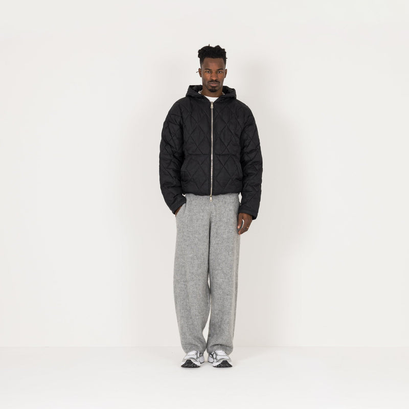 Quilted Zip Jacket - Black - Destructive