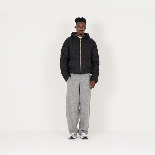 Quilted Zip Jacket - Black - Destructive