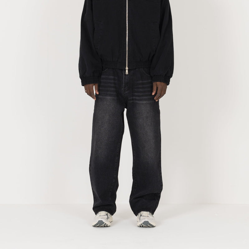 Relaxed Denim - Vintage Black - Destructive