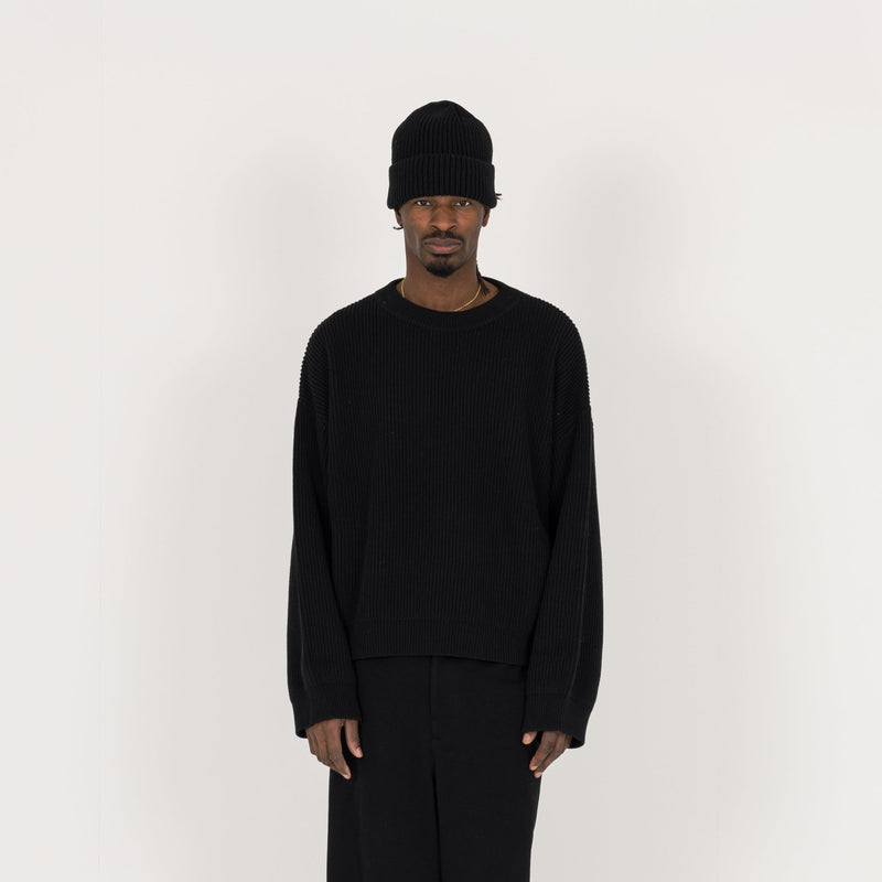 Ribbed Beanie - Black - Destructive