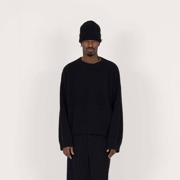 Ribbed Beanie - Black - Destructive