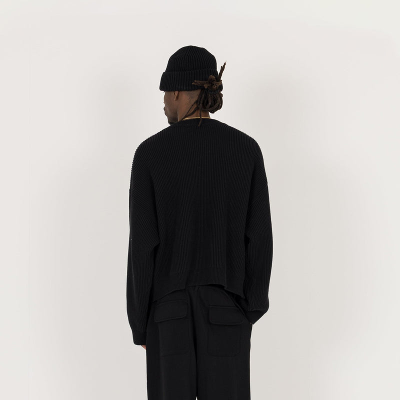 Ribbed Beanie - Black - Destructive