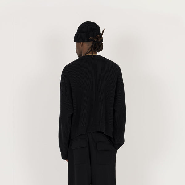 Ribbed Beanie - Black - Destructive