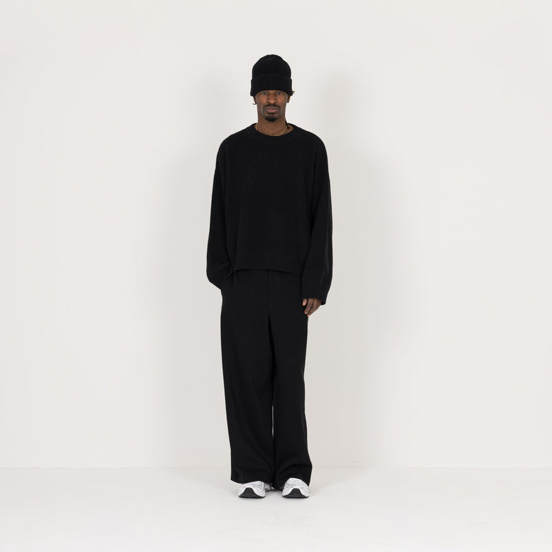 Ribbed Beanie - Black - Destructive