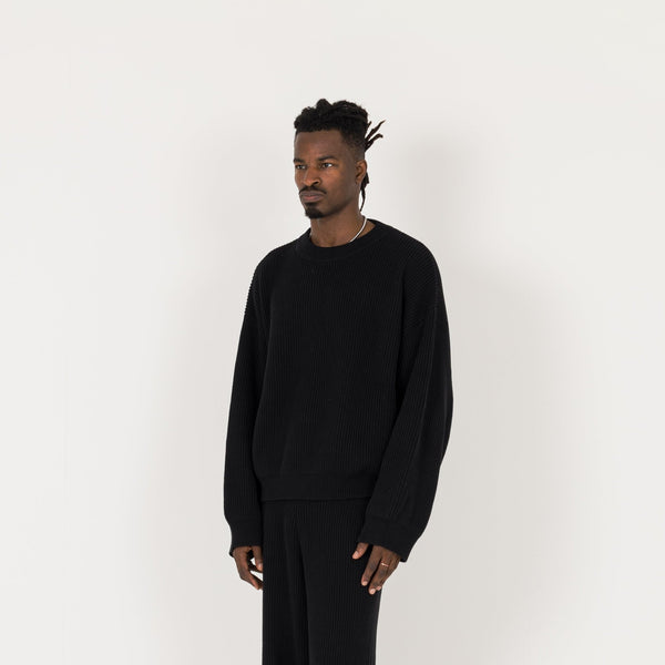 Ribbed Sweatshirt - Black - Destructive