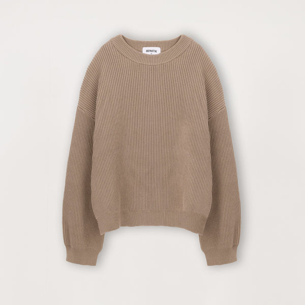 Ribbed Sweatshirt - Mink - Destructive