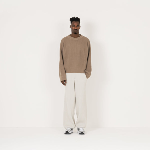 Ribbed Sweatshirt - Mink - Destructive