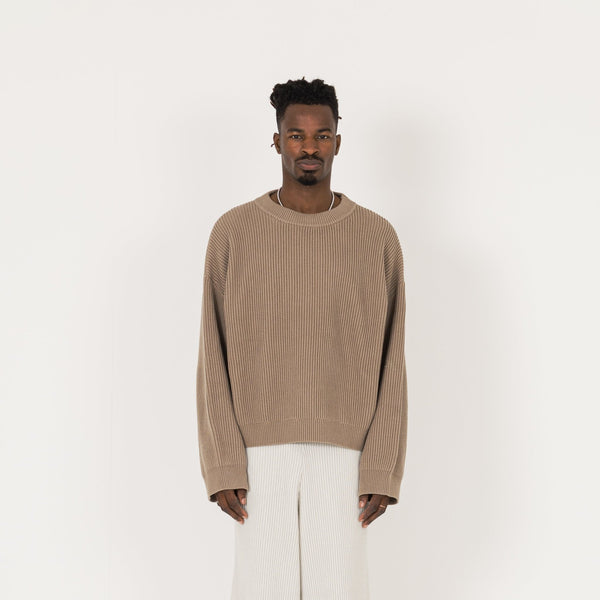 Ribbed Sweatshirt - Mink - Destructive