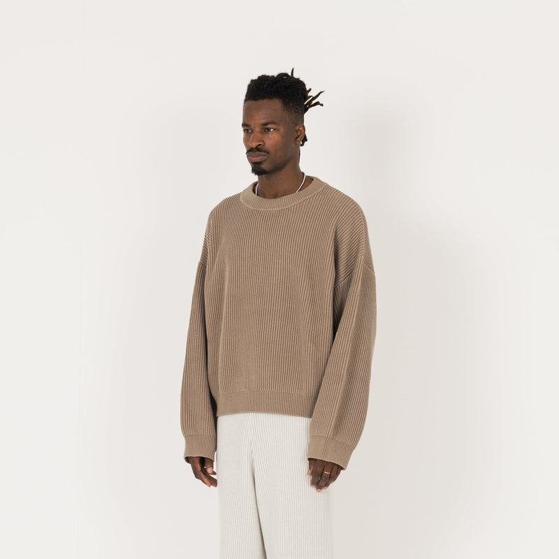 Ribbed Sweatshirt - Mink - Destructive