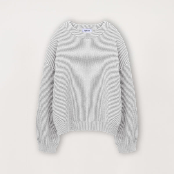 Ribbed Sweatshirt - Nimbus Grey - Destructive