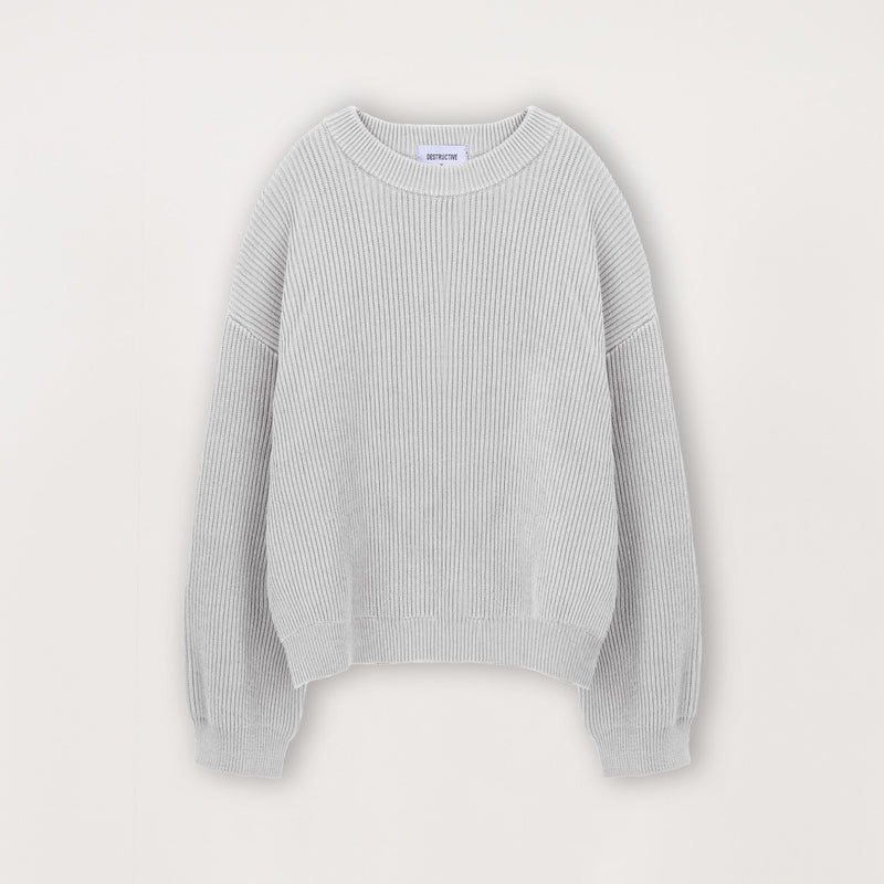 Ribbed Sweatshirt - Nimbus Grey - Destructive