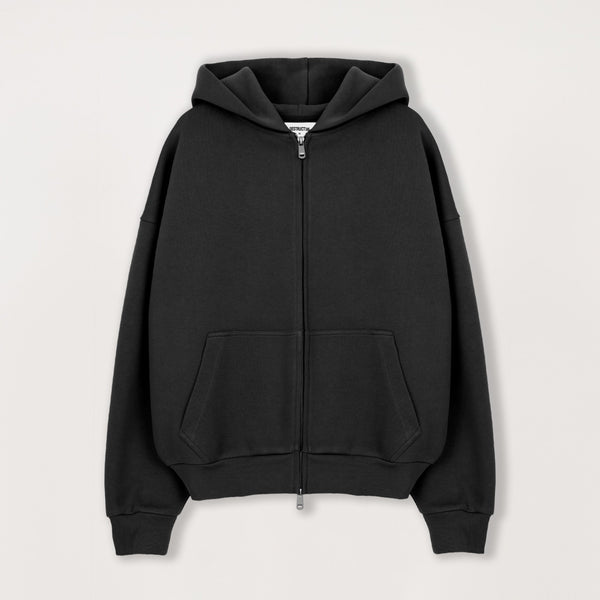 Sculpt Zip Hoodie - Carbon Black - Destructive