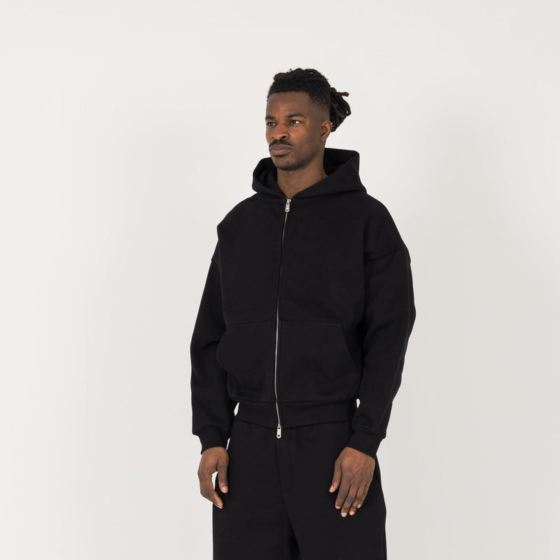 Sculpt Zip Hoodie - Carbon Black - Destructive