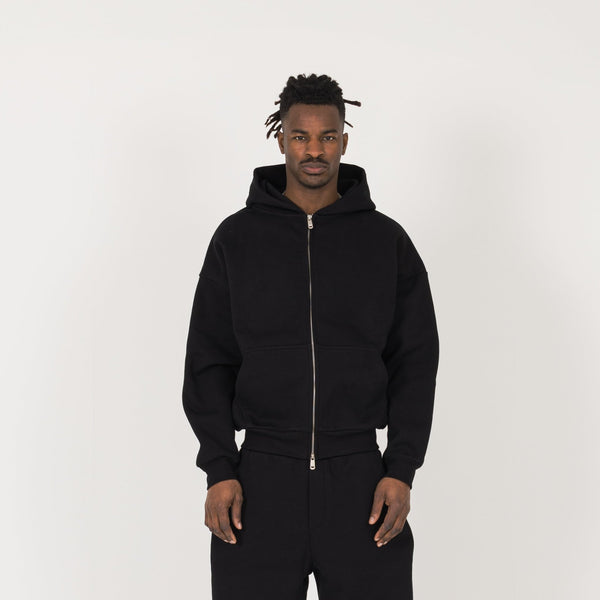 Sculpt Zip Hoodie - Carbon Black - Destructive