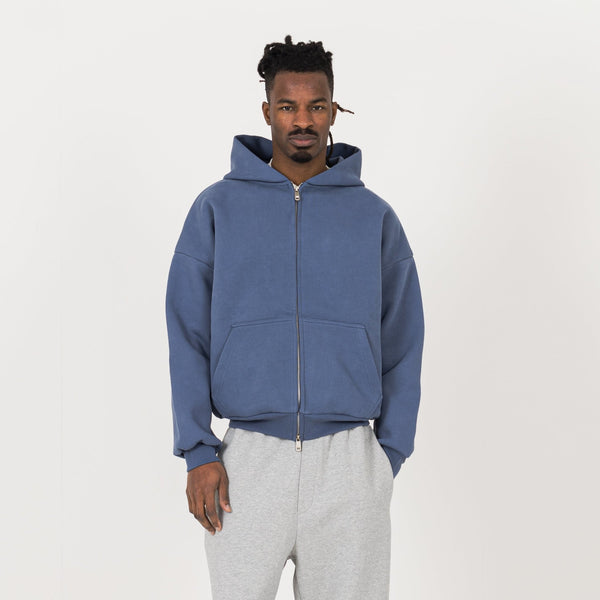 Sculpt Zip Hoodie - Haze Blue - Destructive