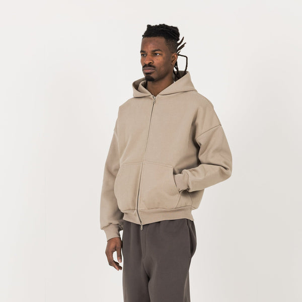 Sculpt Zip Hoodie - Loam Brown - Destructive