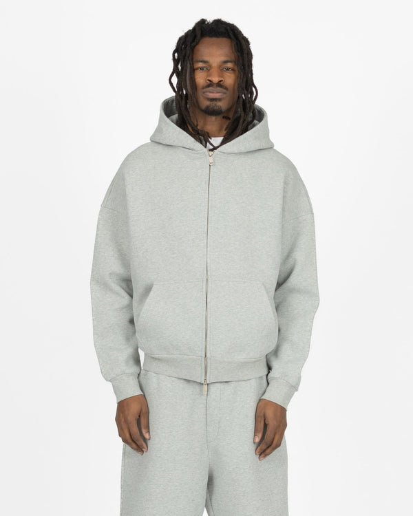 Sculpt Zip Hoodie - Slate Marl - Destructive