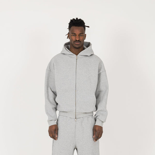Sculpt Zip Hoodie - Slate Marl - Destructive