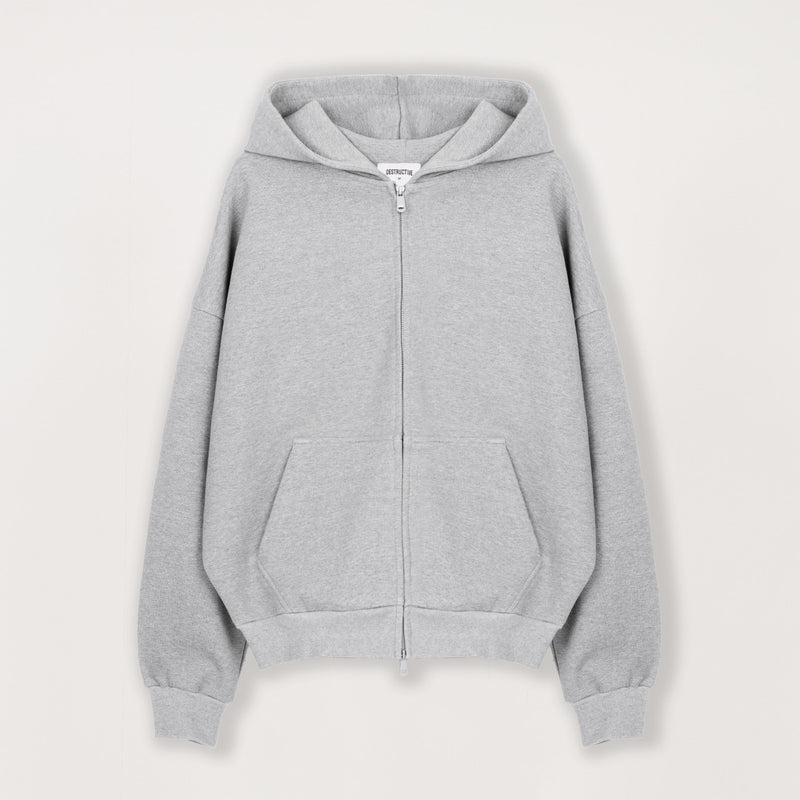Sculpt Zip Hoodie - Slate Marl - Destructive