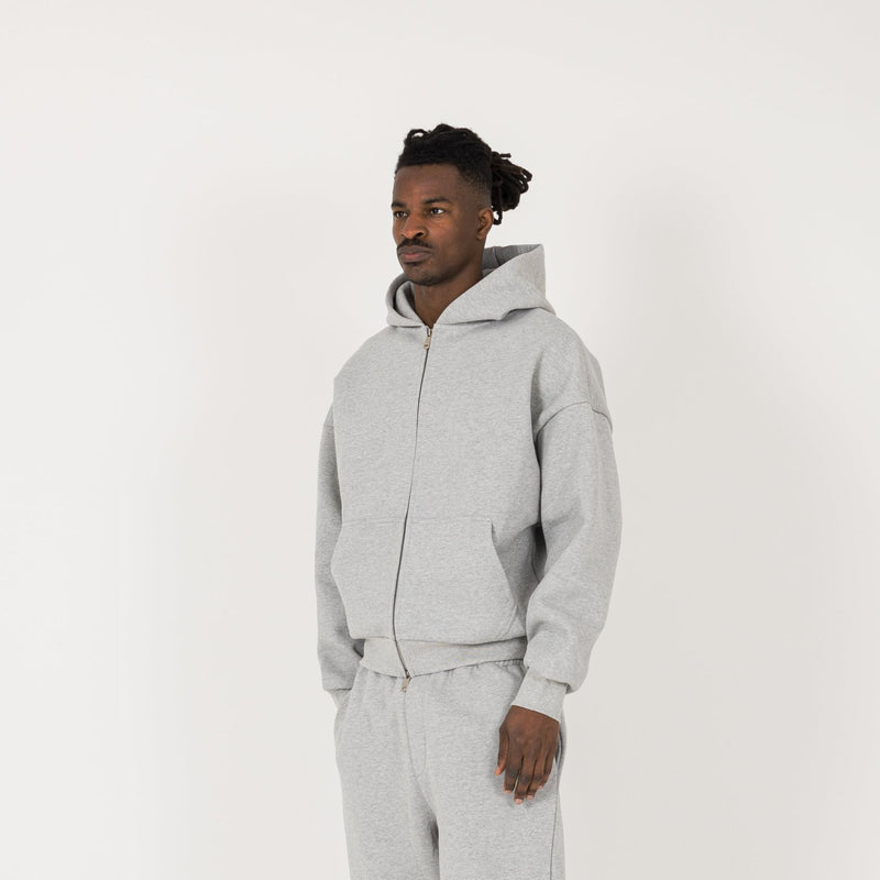 Sculpt Zip Hoodie - Slate Marl - Destructive