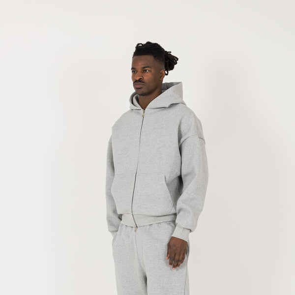 Sculpt Zip Hoodie - Slate Marl - Destructive
