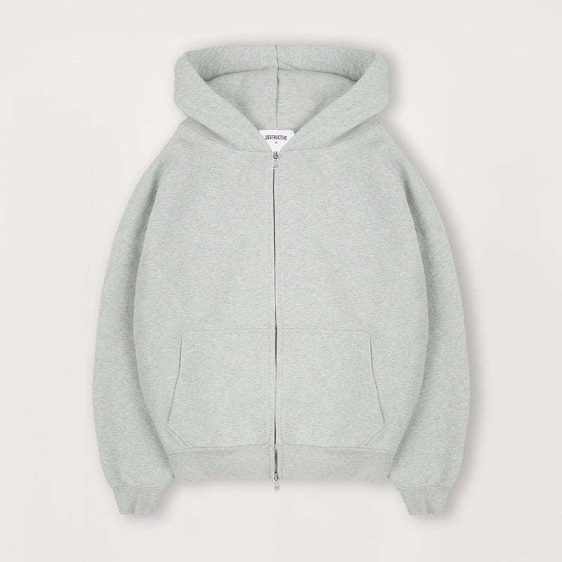 Sculpt Zip Hoodie - Slate Marl - Destructive