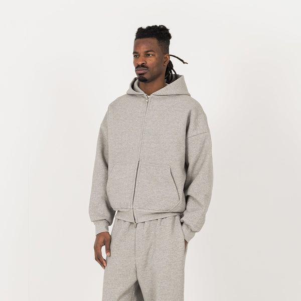 Sculpt Zip Hoodie - Stone Marl - Destructive