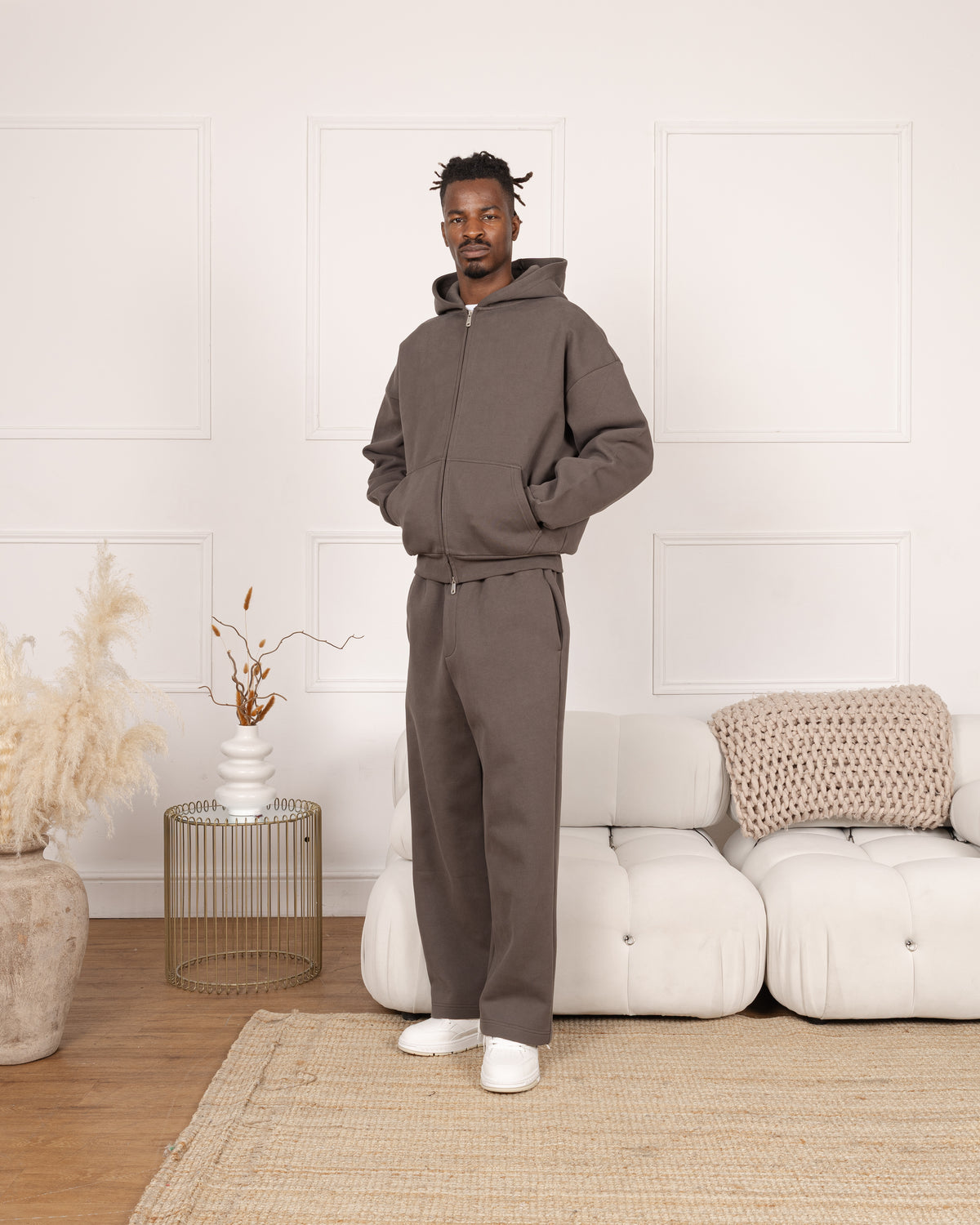 Sculpt Zip Hoodie - Moor Brown campaign image 1