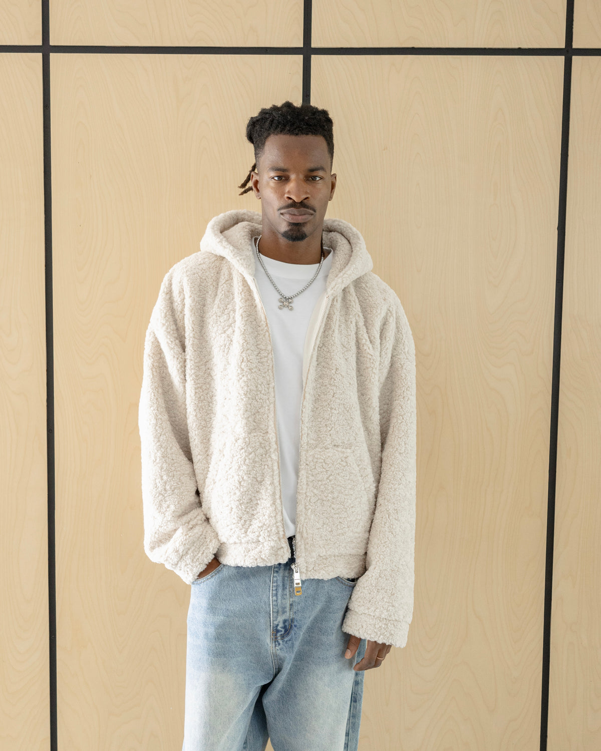 Fleece Zip Jacket - Natural campaign image 1