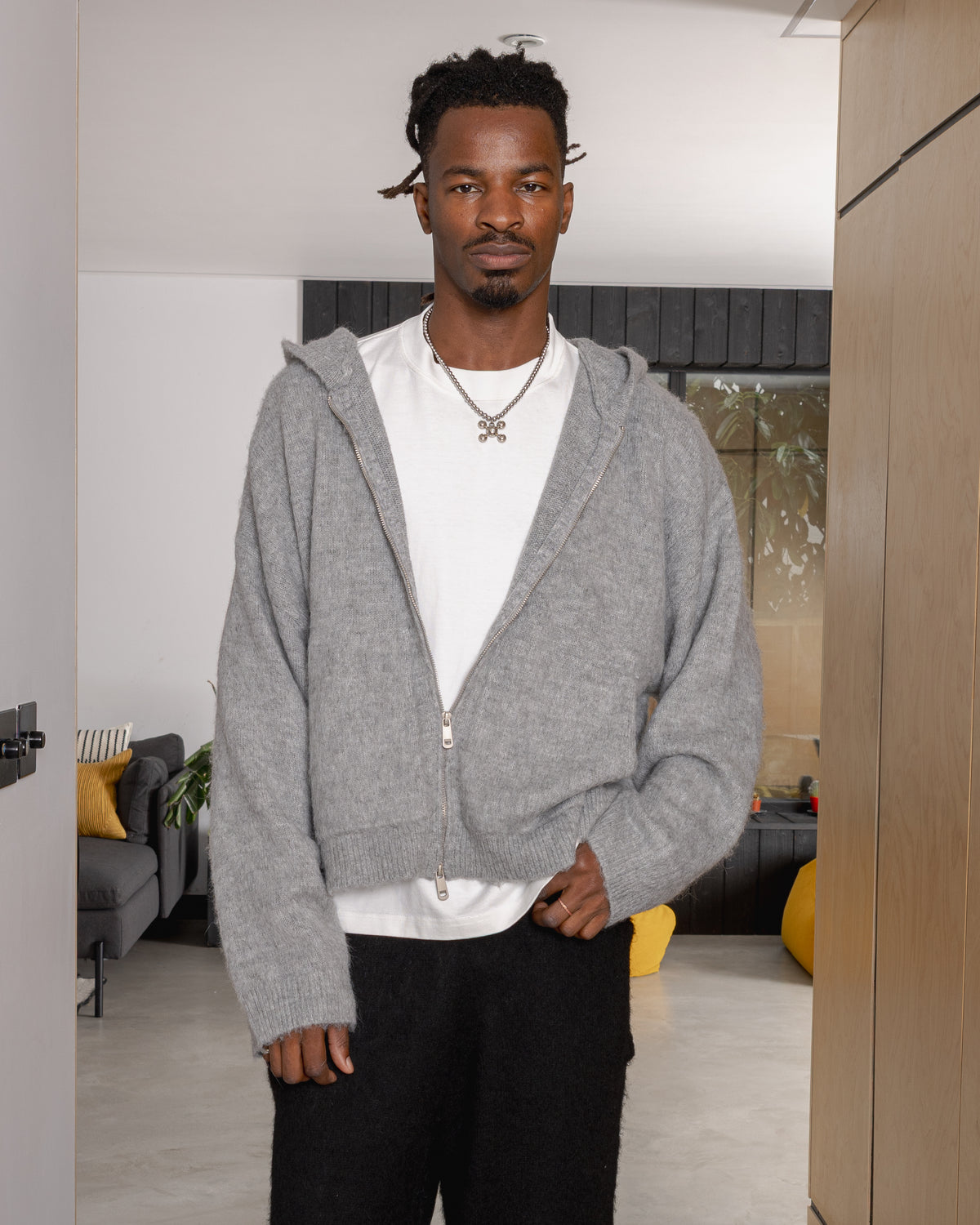 Mohair Zip Hoodie - Glacial Grey campaign image 1