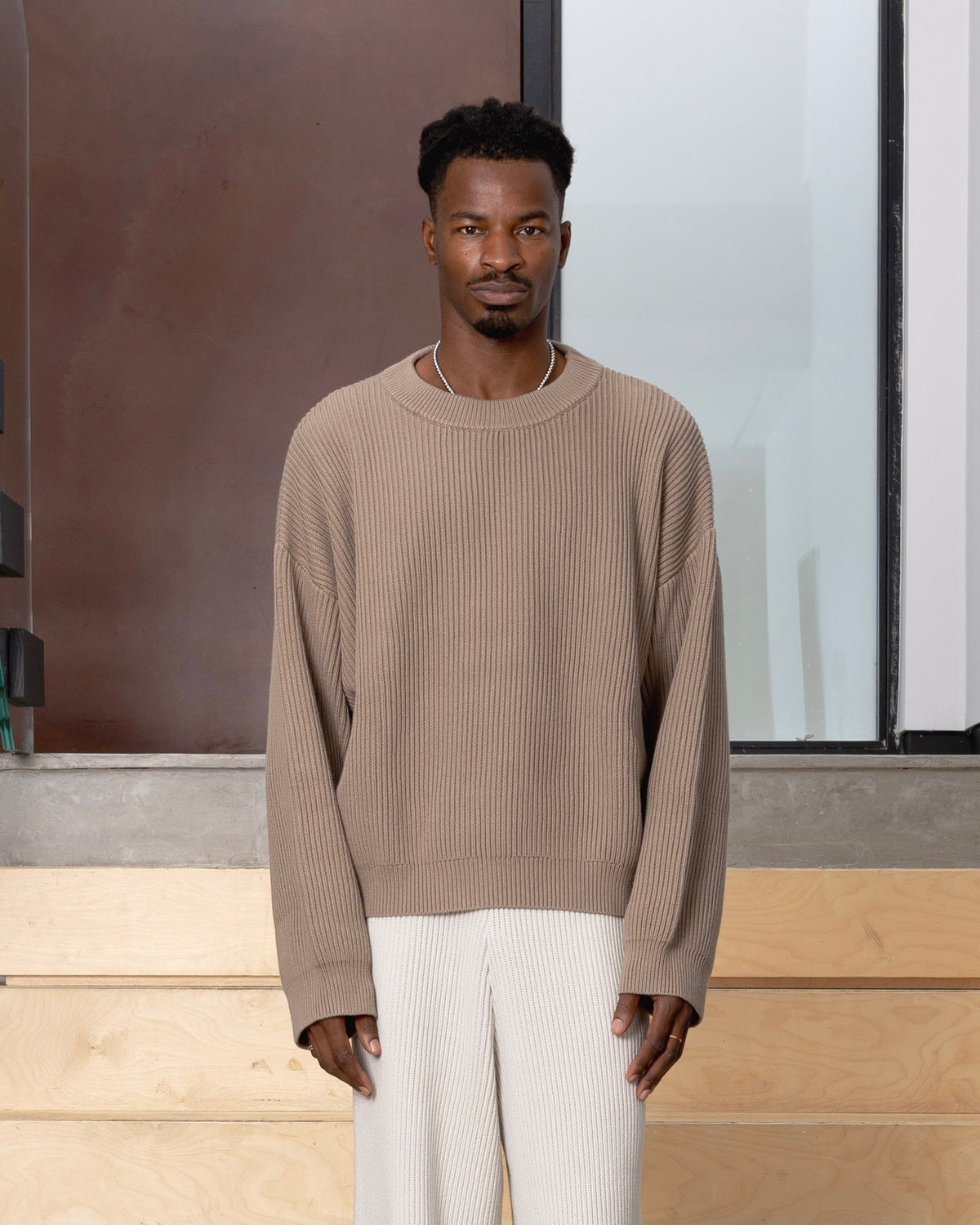 Ribbed Sweatshirt - Mink campaign image 1