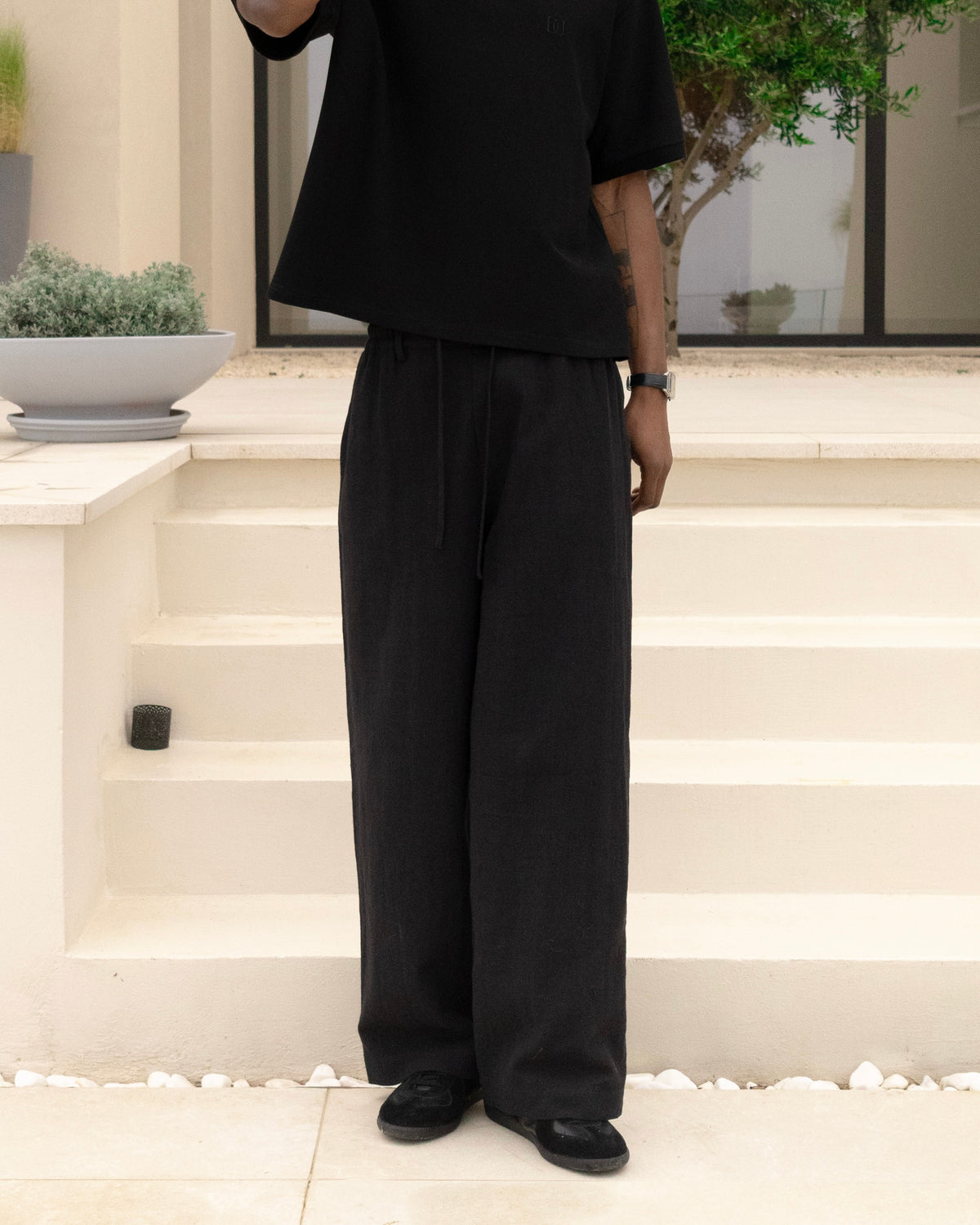 Linen Trouser - Black campaign image 1
