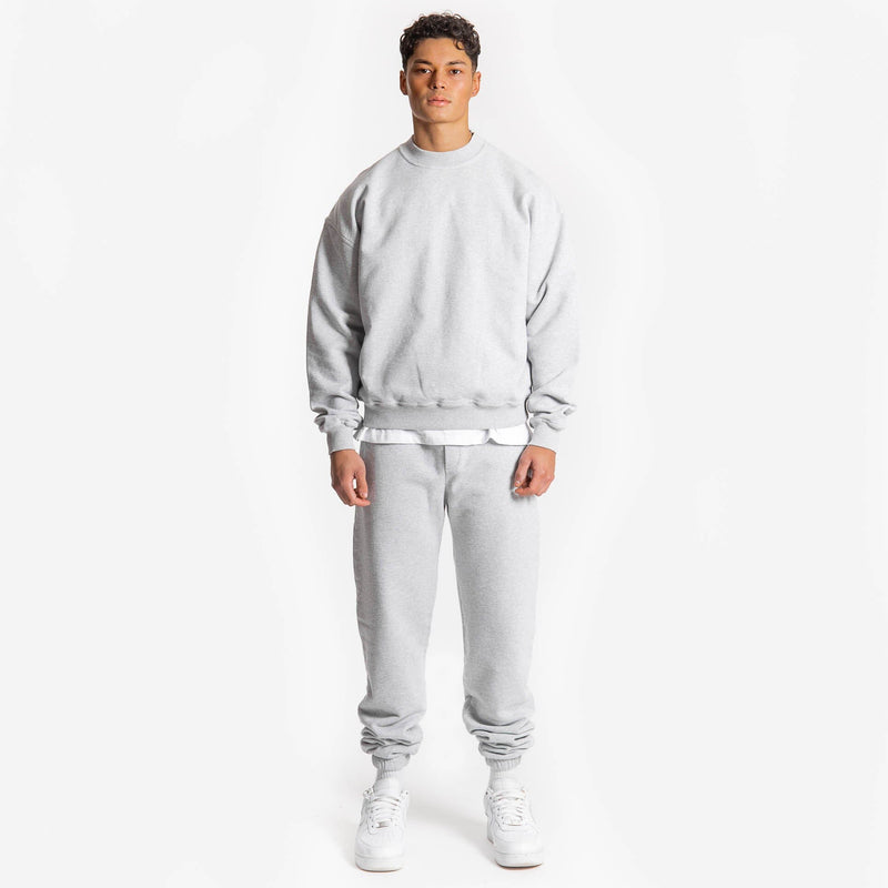 Sweatshirt - Light Marl Grey - Destructive