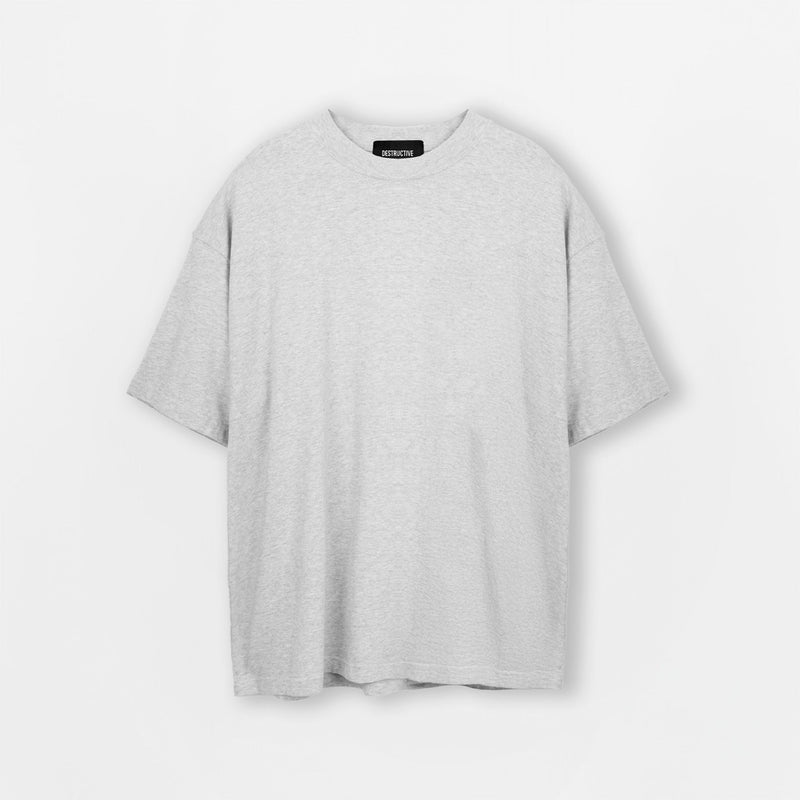 T-Shirt - Light Marl Grey - Destructive