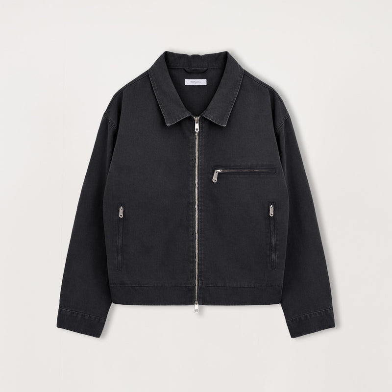 Utility Trucker Jacket - Vintage Black - Destructive