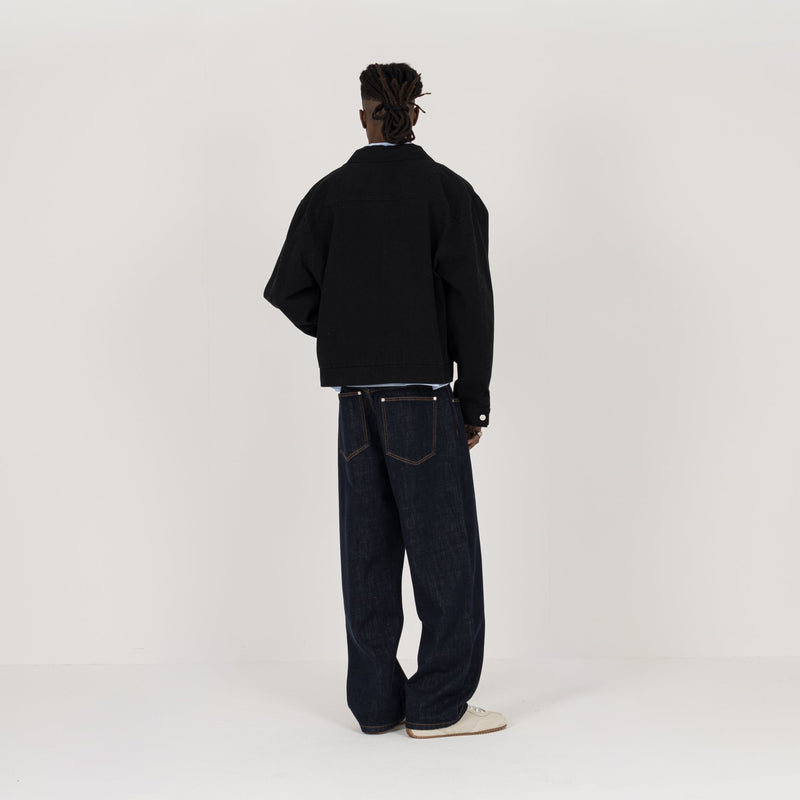 Utility Trucker Jacket - Vintage Black - Destructive