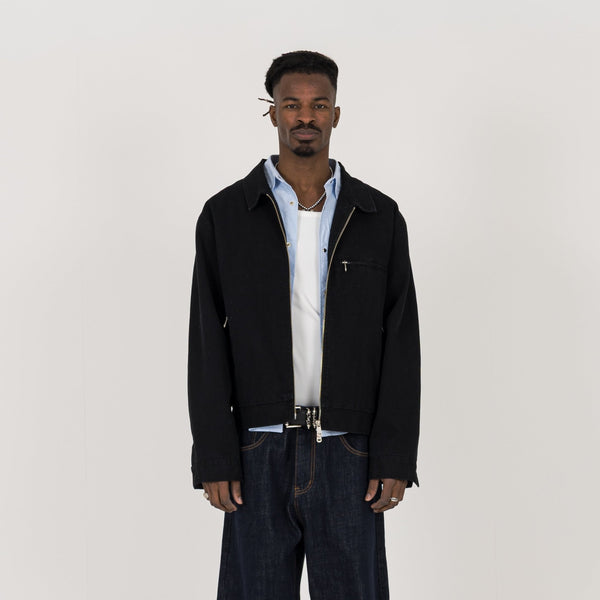 Utility Trucker Jacket - Vintage Black - Destructive