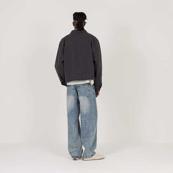 Utility Trucker Jacket - Vintage Grey - Destructive
