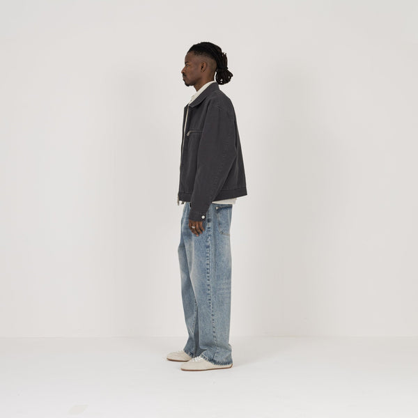 Utility Trucker Jacket - Vintage Grey - Destructive