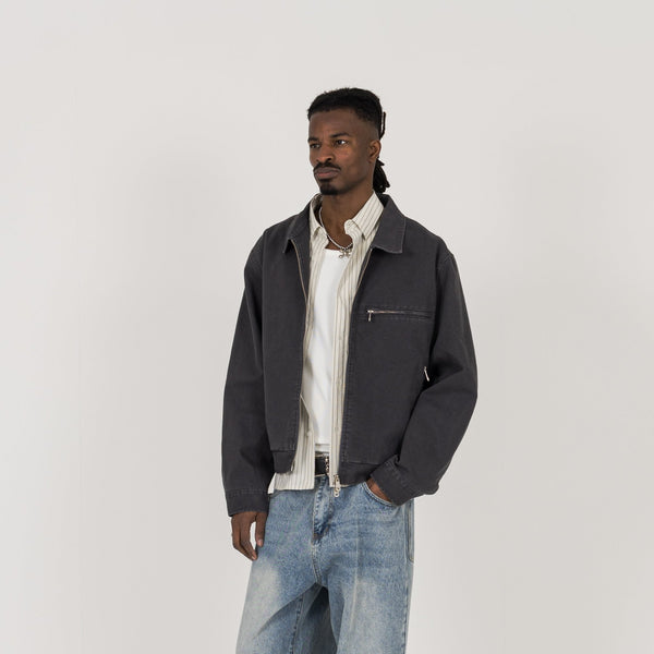 Utility Trucker Jacket - Vintage Grey - Destructive