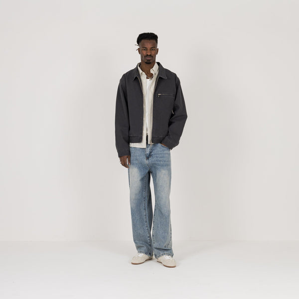 Utility Trucker Jacket - Vintage Grey - Destructive