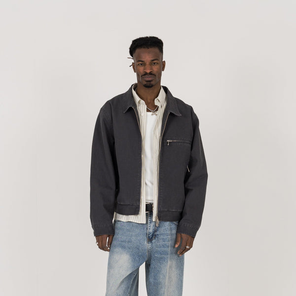 Utility Trucker Jacket - Vintage Grey - Destructive