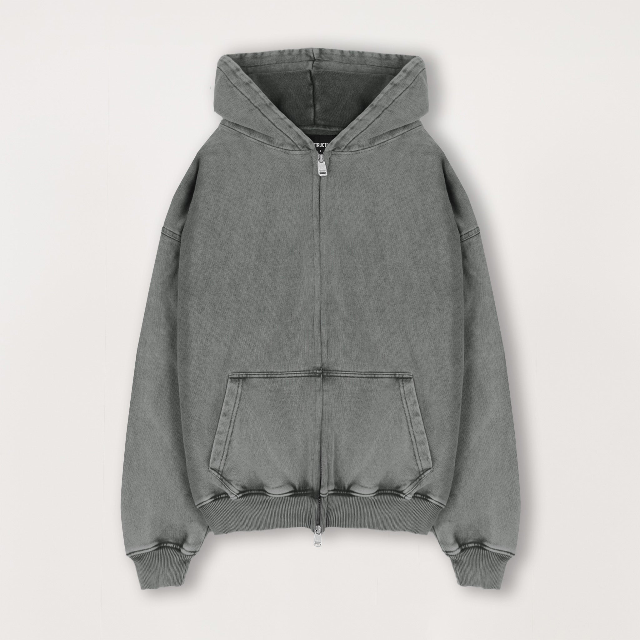 Zip Hoodie Vintage Grey