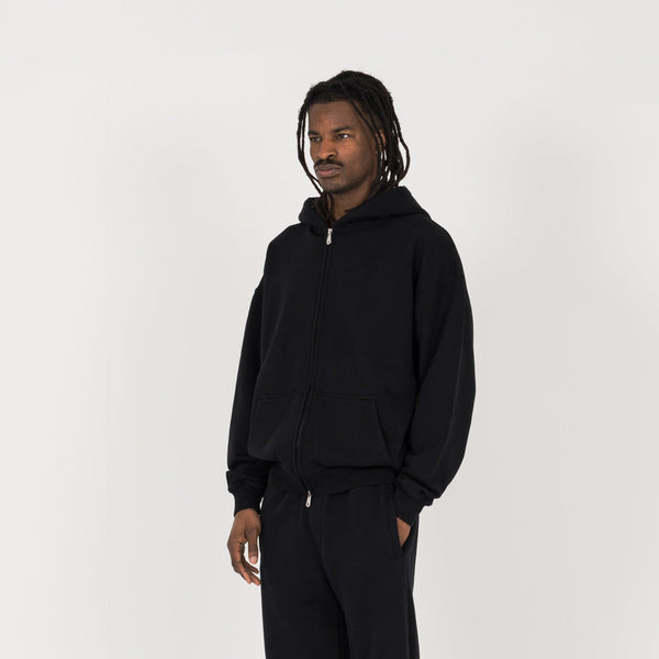 Zip Hoodie - Black - Destructive