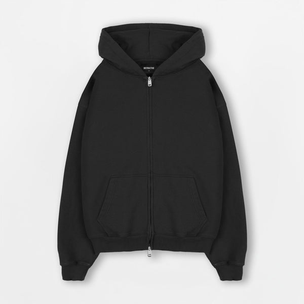 black zip up hoodies