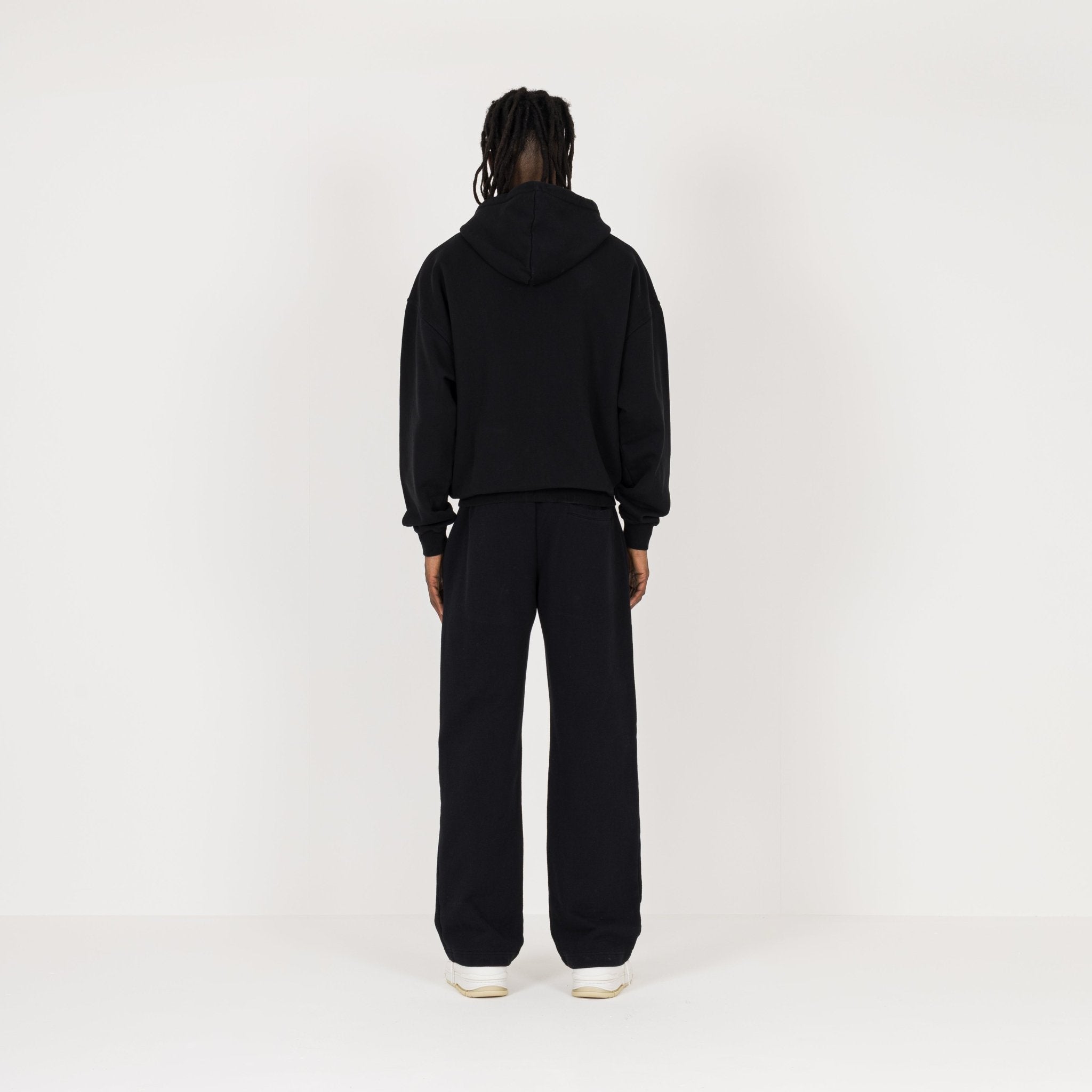 COATING ZIP UP HOODIE / BLK
